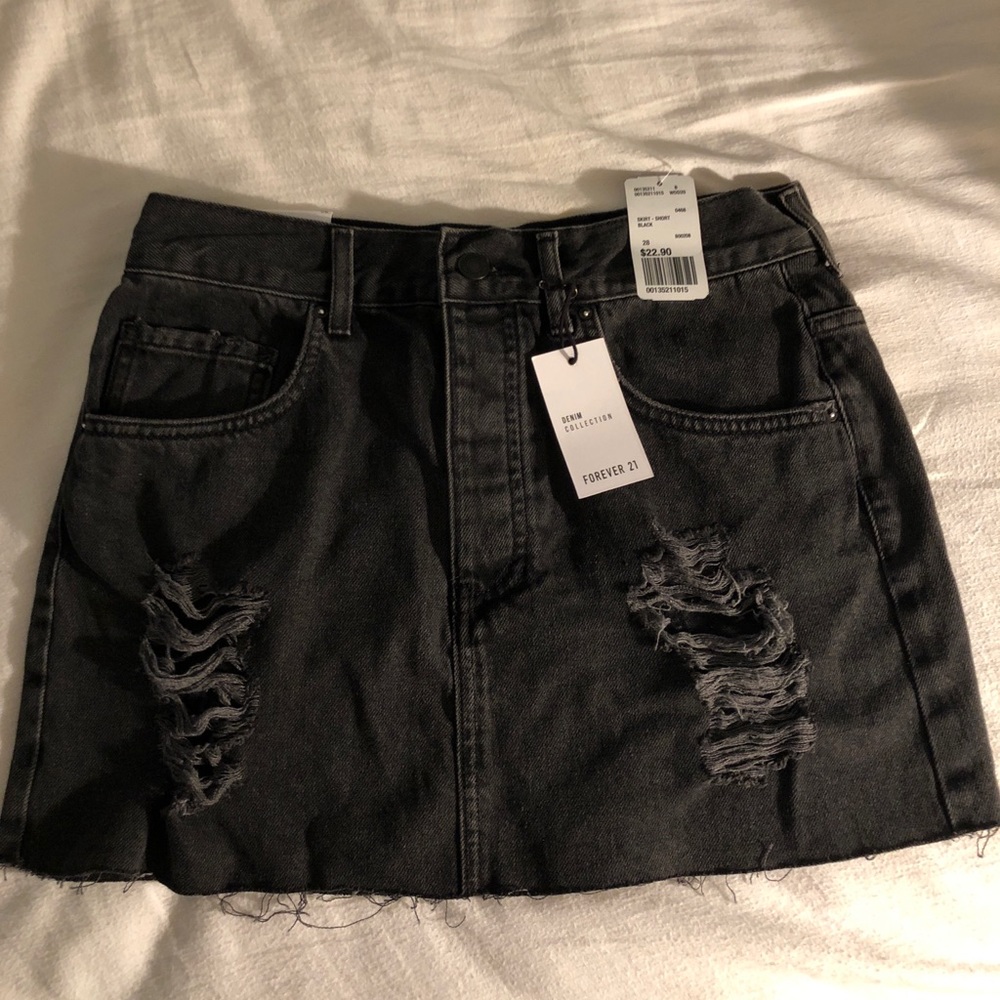 Black Jean Skirt- Forever 21 with Tags